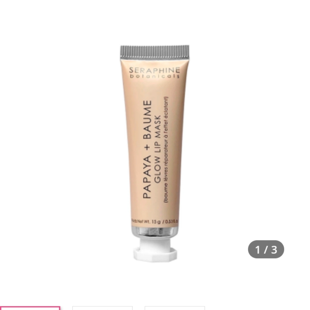 Papaya + Baume glow lip mask by seraphine botanicals
